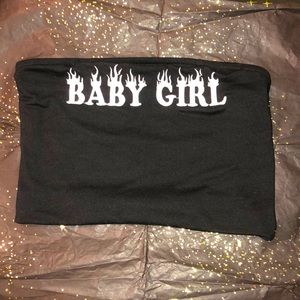 embroidered tube top crop top